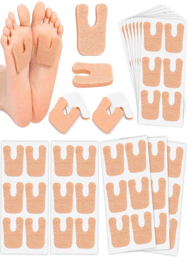 Jollidecor Callus Cushions U Shaped Felt Callus Pads Self Adhesive Foot Pads, 72Pcs Keep Calluses from Rubbing on Shoes Adhesive Pads for Men and Women, Brown - Image 1